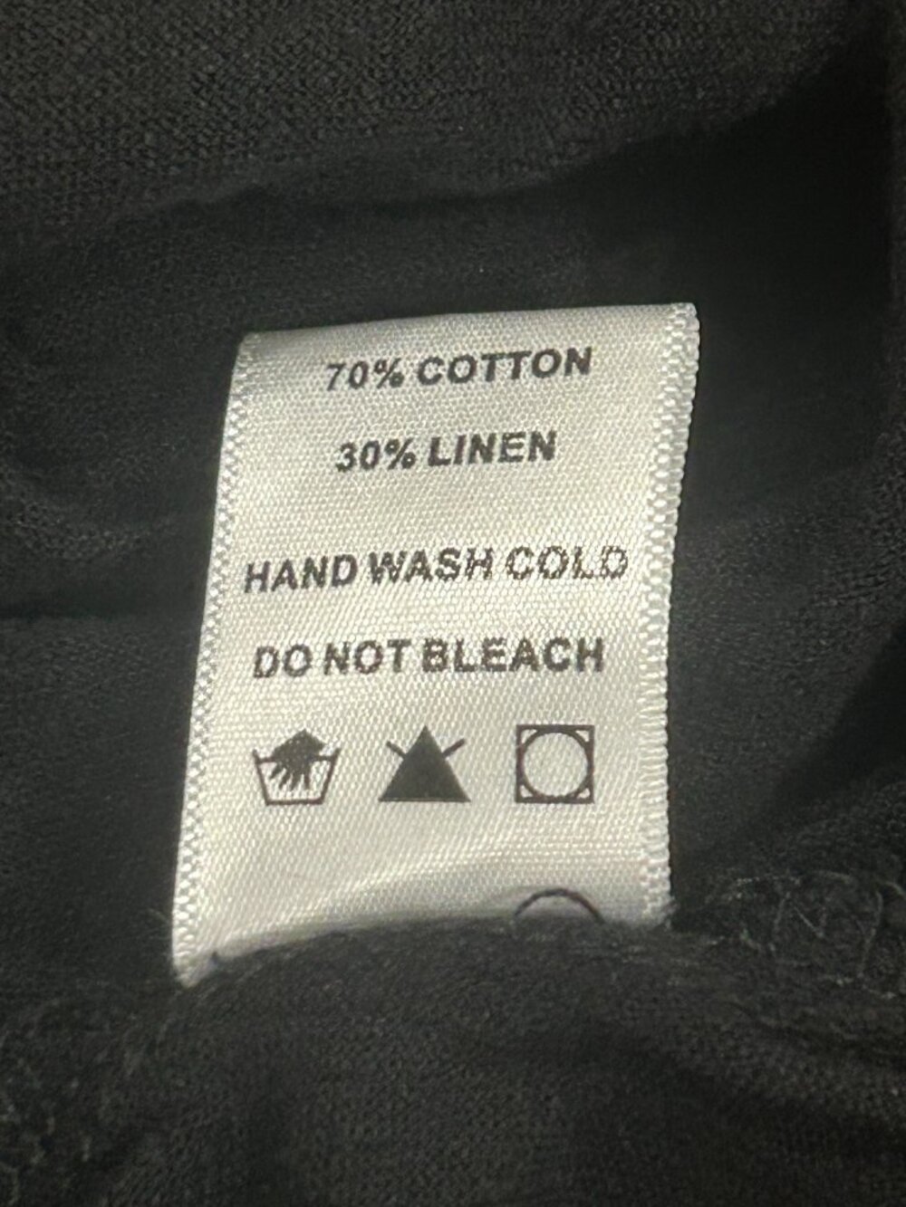 White Birch Women's Size Medium Linen Blend Black Button-Down Dress - Picture 5 of 6